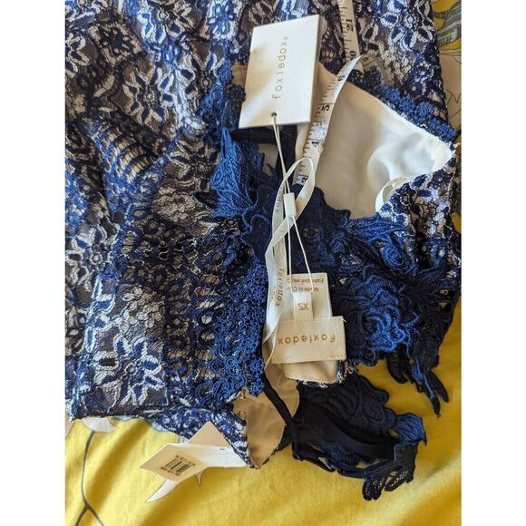 Brand New Foxiedox Women’s XS Blue Embroidered Fringe Maxi Dress Summer - Picture 5 of 8